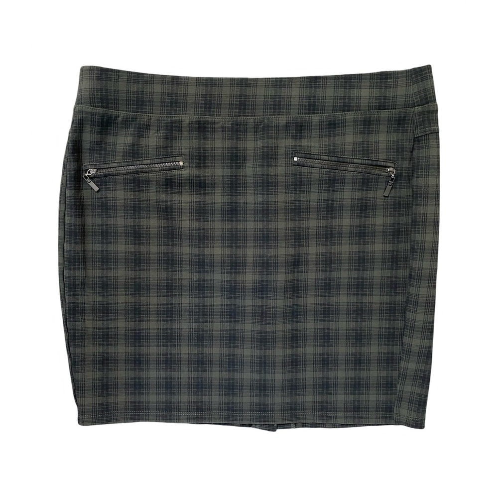 Liverpool Jeans Rina Black Olive Zipper Detail Pencil Skirt Size 16/33